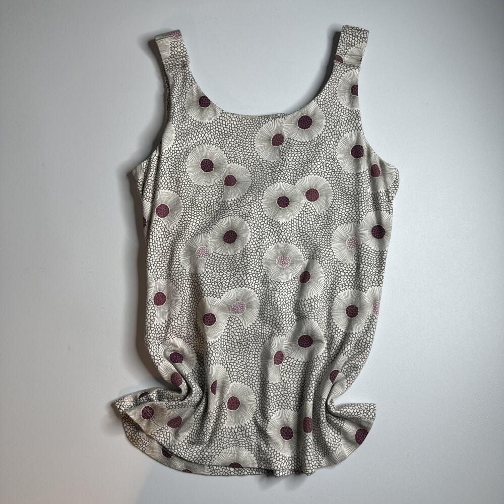 Nic + Zoe Floral Art Print Black White VNeck Wrap Tank Top Sleeveless Sz Medium - Picture 4 of 10